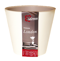 Кашпо Лондон 330мм 16л на колесиках Сливочный с вставкой ING6207СЛ