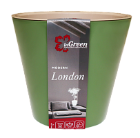 Кашпо Лондон 330мм 16л на колесиках оливковый с вставкой ING6207ОЛ