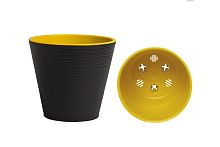Кашпо Конус 1,3л черный со вставкой К14-75/14,5