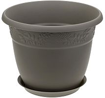 Кашпо РЯБИНА 22л с поддоном Французский серый М3060