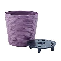 Кашпо Фьюжн низкий 16*14,5 фиолетовый со вставкой 115087