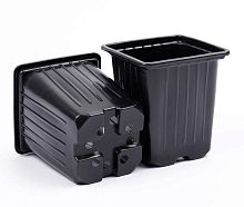 Рассадник 0,5л черный 9*9*10см КВ9М