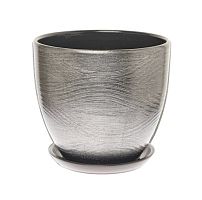 Горшок керамический "Волна" черная № 4 Высокий овал