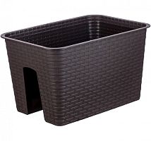 Кашпо РОТАНГ 12л на перила коричневый М3227 /9шт/М-пласт